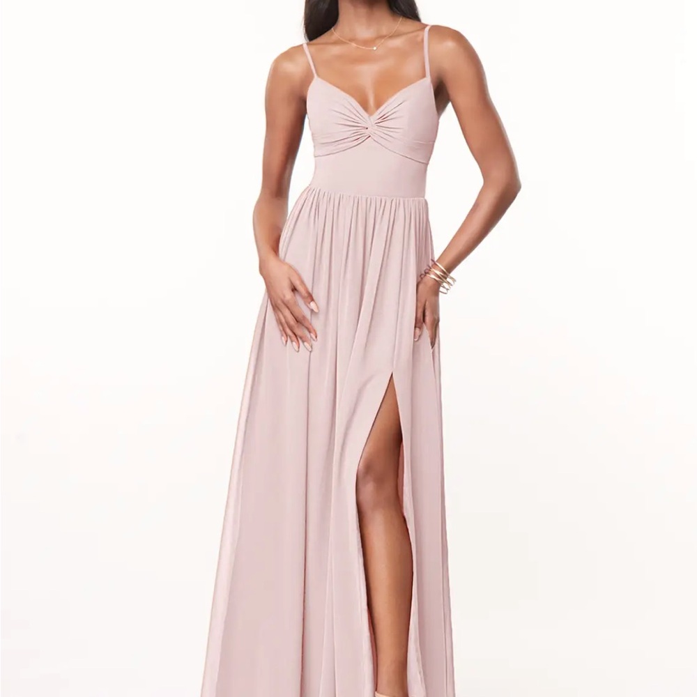 Elegant Pink Maxi Bridesmaids Dress